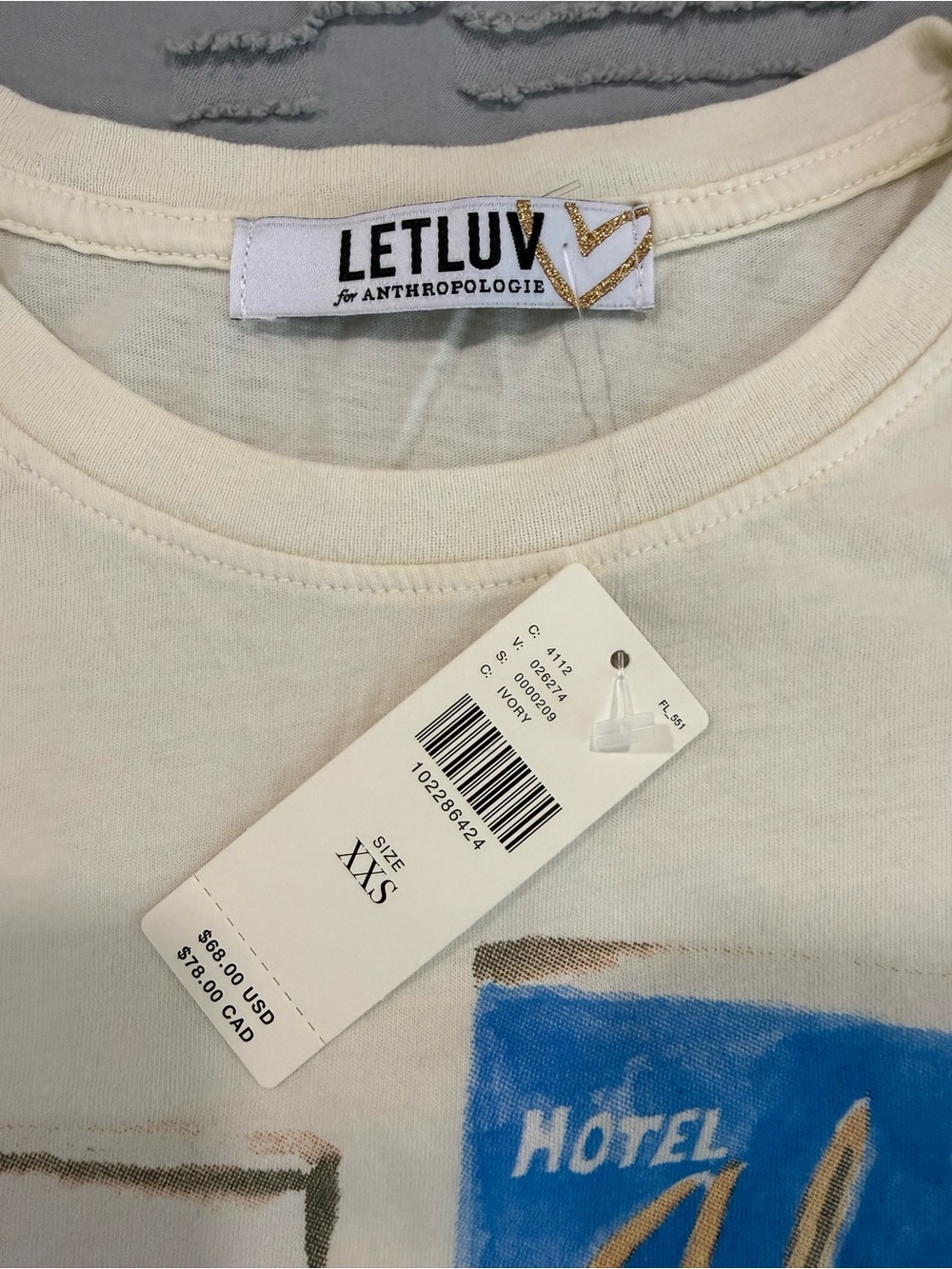 Anthropologie Letluv Matchbook Graphic Tee SOLD OUT!! NWT - Picture 4 of 8